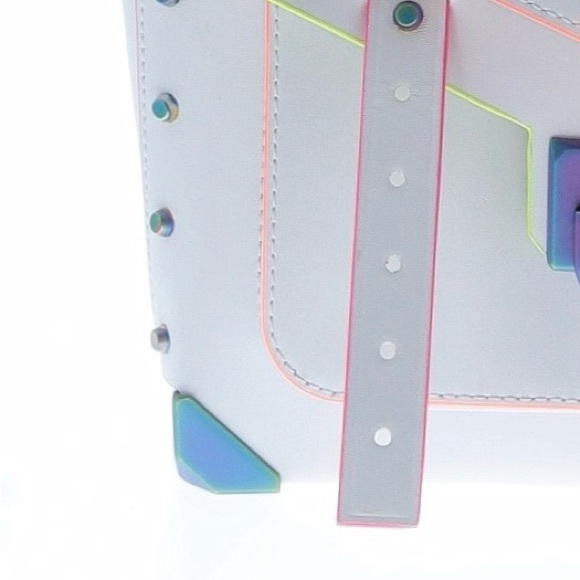 MICHAEL KORS ~ Small White Crossbody Satchel w/Multicolor Accents Monochromatic - Picture 4 of 14